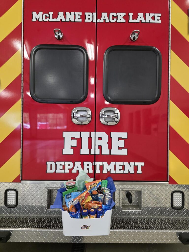 McLane Black Lake fire truck with snack basket